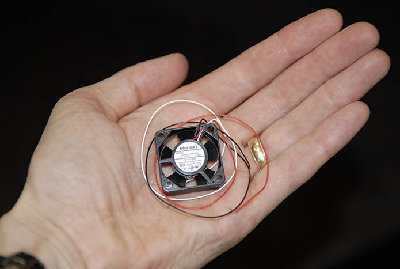 Cute little fan does about 5000 RPM at 9 volts...