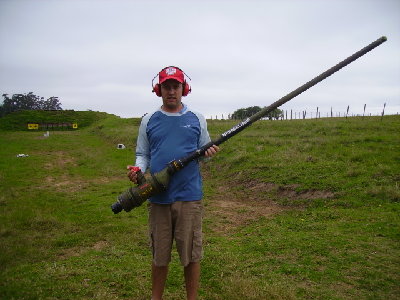 testing at the shooting range. 40mm barrel attached