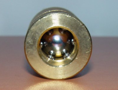 with a 9/16&amp;quot; = 0.56 ball bearing inside