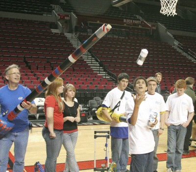 Myself with the Arlington team at the Rose Garden Arena in Portland Oregon, USA.