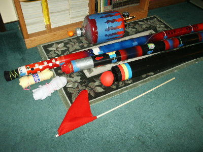 Shirts and tubes for  a day of testing.  The two back barrels are wired with pick up coils.  The 4 inch in front has the coils removed.  It was tested first.