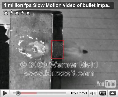 When shooting near the edge of the plate you will see this plume of metallic powder. What is going on there?