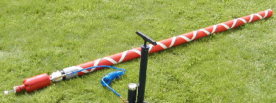 The tennis ball barrel on the little launcher.