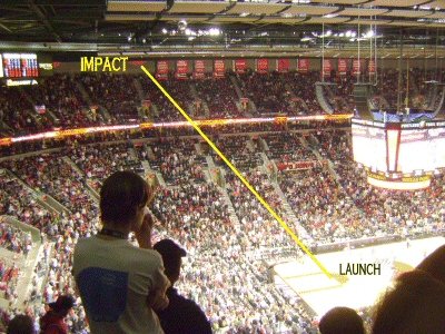 Cellphone shot at the blazer game from the 300 level.
