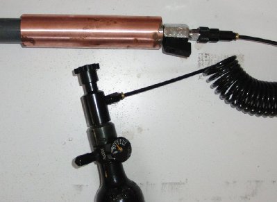 filling from a paintball bottle through a remote line