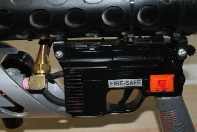 This started life as a Star Wars laser tag gun. Yes, in a galaxy far away, Hans Solo chose the Broom Handle Mauser as his side arm. Mine's 100K volts, his is a lot more.