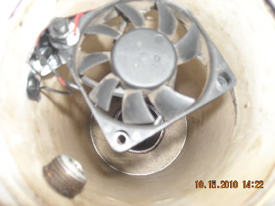 The blade was broken by actdentally reaching in while the fan was running.