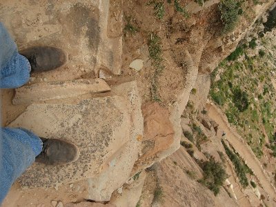 My feet in the Grand Canyon on the trail.