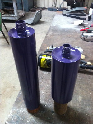 Two different size barrels.