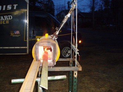 This is my forge as I made the twist in the bar.