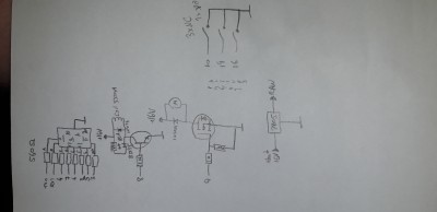 Electronic schemtic of stuff attached to the Arduino. The firing capacitor charger is just attached to the battery, and is essentially a resistor.