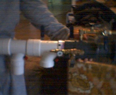 side veiw of gun with battery cap off ( entire gun minus barrel is approx. 1'6''