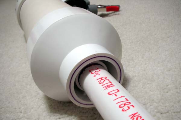 The front end (the bushing was glued into the reducer from the inside)