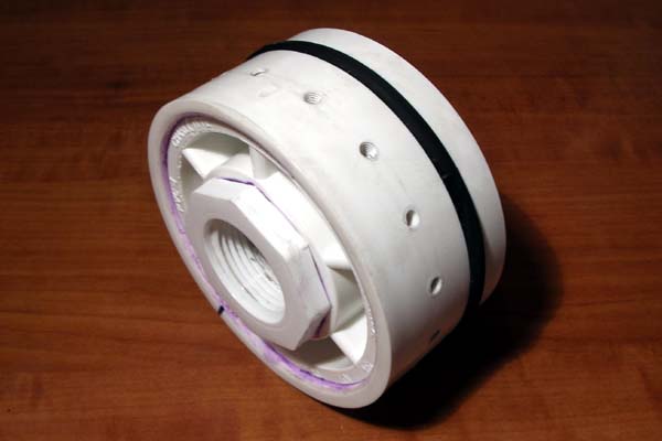 Plug back (3&amp;quot; cap with a trimmed flush bushing glued inside)