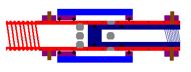 Each green tic is .25&amp;quot;. Light blue is 1&amp;quot; sch40, red is .5&amp;quot; sch40. Purple is modified 3/4&amp;quot; sch40. Dark blue is PVC rod. Grey dots are holes. Brown are screws. Black dots are o-rings.