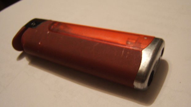 lighter... the LEDthing is located in the bottom... unscrew that meatal thing to get it