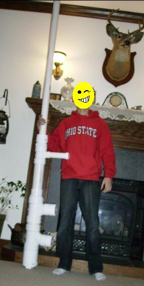 me and the bazooka with the golf ball barrel attached (to show length)