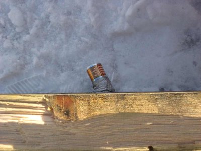 aa battery in a 2 by 4