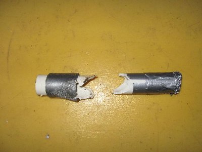 dart after impact with cement